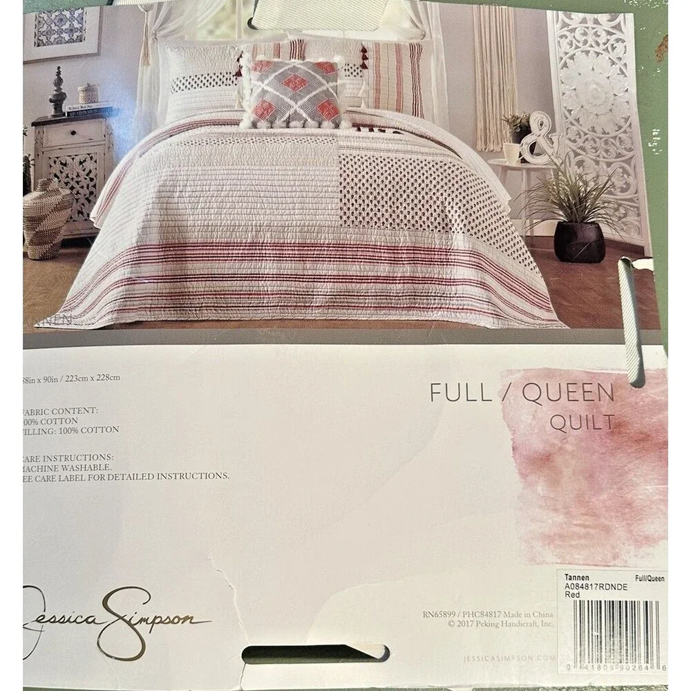 New Cotton Quilt Full/Queen Jessica Simpson Farm life Cottage Core Shabby Chic